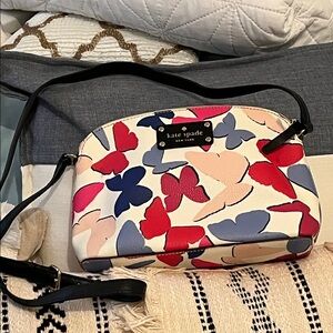 Kate Spade Floral Crossbody Bag in Red, Blue, and Cream